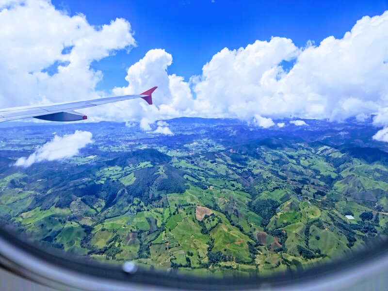 Window shot from an airplane window